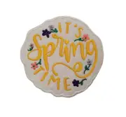 Spring time It's Springtime Iron on Sew on Patch Jacket Tag Patch