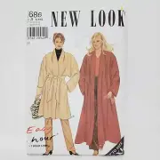 New Look 6686 Misses Duster Coats short & long sizes S M L XL XXL