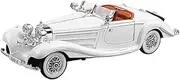 Die-cast Alloy Diecast 1:24 for Mercedes-Benz 500K Classic Cars Model Sound Light Pull Back Miniature Vehicle Collection Miniature Vehicle(White)