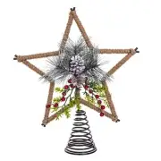 Christmas Tree Topper and Metal Star Christmas Treetop Decoration for Holiday...