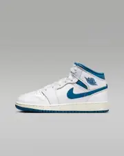 Air Jordan 1 Mid SE FN7432-141 Big Kids US 5Y White Sail Lifestyle Shoes FD949