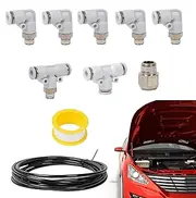 T-Shaped Connector Tee | Quick Release 3 Ways Pneumatic Tube | Labor-Saving Vehicle Accessories, Pressure-Resistant Car Supplies for Nylon Hose