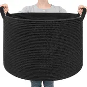 Large Blanket Basket for 22"x14" Woven Rope Organizer Bin Laundry or Toy Storage,