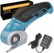 Cordless Electric Scissors Rechargeable - 4V Rotary Cutter with Self-Sharpening