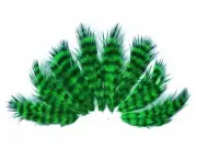USA SELLER - 1 Dozen - Kelly Green Grizzly Rooster Chickabou Fluff Mini Feathers