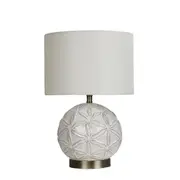 Amethyst Textured White Ceramic Table Lamp