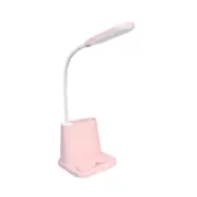 Supperstore Desktop Student Touch Adjustment LED Small Desk Lamp Eye Protection Learning Lamp with Pen Holder-Pink