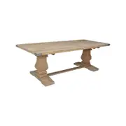Gloriosa Dining Table 230cm 8 Pax Pedestal Solid Mango Timber Wood - Honey Wash