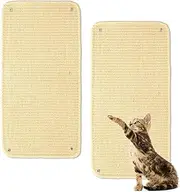 Sisal Cat Scratching Pad for Wall Indoor Cat Scratcher Mat Rectangular Natural Fiber Cat Scratch Mat Furniture Protector Ideal for Sofas Walls and Vertical Cat Scratching Posts (2 Pcs)