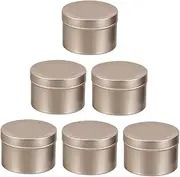 LIFKOME 6Pcs Aluminum Candle Containers DIY Candle Jars for Scented Candles Lightweight and Durable Storage for Balms and Candle Making Crafts