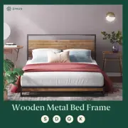 Metal Bed Frame Queen Double Single King Mattress Base Platform Wooden - Zinus