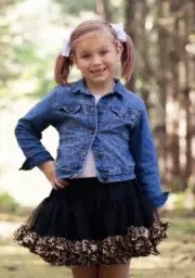 Black Fluffy Tulle Tutu With Leopard Trim