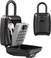 AMIR Key Lock Box Extra Large, Push Button Combination Lock, Wall Mounted Safe