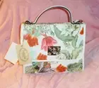 New W Tags ISABELLE White "Tropical Paradise" Vegan Handbag Shoulder Bag Purse