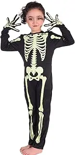Besutolife Glow in The Dark Skeleton Costumes Kids Halloween Costumes for Girls Boys 3-12T