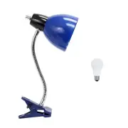 LD2014-BLU-LB 15.25" Adjustable Clip Lamp Light with LED Bulb, Blue