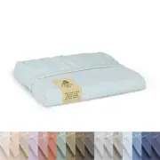 100% Cotton Percale Weave Fitted Sheet Size, 1 Deep Pocket Queen Blue Duck Egg