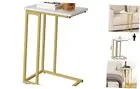 C Shaped Side Table, Narrow Sofa End Table, Small Coffee Snack Table, Laptop