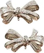 Clip On Earbuds Rhinestone - Clip On Headphone Bow-Shaped Rhinestone | Fashionable Open-Ear Headset Accessories for Traveling Outdoor Home Business Trip )