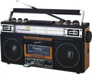 Supersonic SC-3201BT 4 Band Radio & Cassette Player Boombox, Bluetooth Speaker