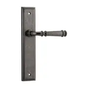 Iver Verona Door Lever Handle on Stepped Backplate Distressed Nickel