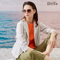 在飛比找momo購物網優惠-【Diffa】卡白條紋緹花外套-女