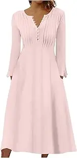 [Generic] Halloween Costumes for Adults Sheer Puff Long Sleeve Dress Pleated Dress Long Sleeve Square Neck Floral Dress Women's Long Sleeve Loose Plain Maxi Dresses Plus Size Dresses for