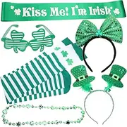 SAFIGLE Patrick Festival Costumes Patrick Day Party Props Accessories Fun Headband Glasses Necklace