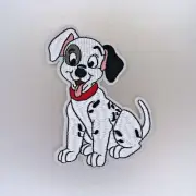 Happy Dalmation Patch — Iron On Badge Embroidered Motif — Dog Pup Puppy Cute
