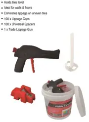 DTA Tile Leveling Kit:100 Universal Spacers, 100 Caps, Ergonomic Lippage Tool
