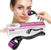 derma roller with 540 Titanium Needles For hair regrowth needle roller Scalp Face and body Treats Acne Scar Skin Ageing Stretchmarks for men women ( 1 mm)