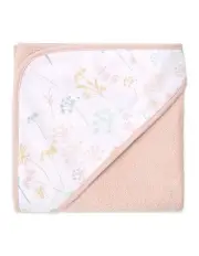 [The Peanutshell] Little Haven Cotton Hooded Wild Flower Soft Towel 76cm in Multi