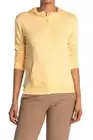 T Tahari Long Sleeve Hooded Half Zip Fleece Top, XS, Blonde Ale, $78, NWT