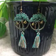 3” Bronze-tone Earring Set Bohemian Retro Drop Dangle Hook New Free Ship 7113
