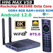 H96 Max V58 Android12 TV Box RK3588 2.4G 5G Wifi6 BT5.0 H.265 1000M Media Player