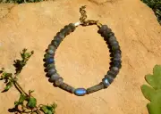 Natural Labradorite Adjustable Bracelet Stone of Magic Energy Healing Meditation