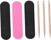 VINTORKY 200Pcs Nail Art Tool Set Nail Files Wooden Cuticle Sticks Double Sided Buffers for Manicure Pedicure Easy to Carry for Home Salon Use