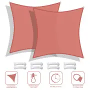 12'x12' 2pcs Square Sun Shade Sail UV Blocking Outdoor Patio Lawn Canopy Cover