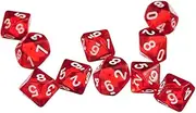 10x 3cm D10 Polyhedral Dices Bulk for MTG Table Board Casino Card Games Red