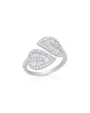 Sabrina Designs 18K 1.25 ct. tw. Leaf Cross Over Ring 6.5 NoColor