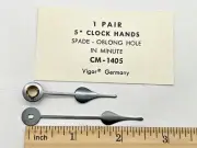 NOS VIGOR CM-1405 Spade Replacement Clock Hands Oblong Hole. For 5" Clock Dial