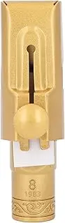 Soprano Saxophone Mouthpiece Brass Metal B Flat 8C Replacement Frosted Gold Plated Slide Cover for Novice