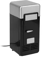 Portable Mini Fridge, Compact Car Refrigerator Car Fridge Car Portable Drink Cooler Boat Travel Cosmetic Fridge Black ABS 5V 10W USB 19.4x9x9cm Portable Car Fridge for Travel and Camping