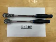 Snap-on Tools NEW 2PC 3/8" Drv POWER BLUE Soft Grip Flex & Fixed Ratchet Lot Set