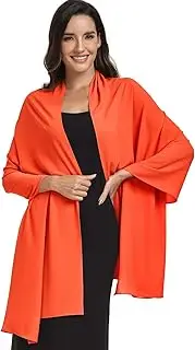 [olyrjie] Chiffon Shawl and Wraps for Women Warm Scarves Wedding Evening Bridal Scarfs Pashmina Shawls, Orange, One Size