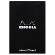Rhodia No.16 Top Stapled A5 Notepad Office Stationery Note Pad Dot Grid Black