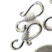 Silver S Hook Clasps Finding Jewelry Necklace Free Shipping 24x10mm 6pcs(SP80)