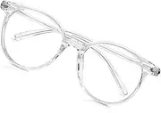 Craebuer Blue Light Blocking Glasses, Anti Eyestrain & UV Glare, Fashion Retro Round Lightweight Frame, Computer Gaming Screen Blue Light Blocker Glasses for Women Men(Clear)