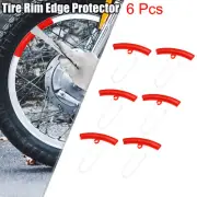6 Pcs Wheel Protector Tire Rim Edge Savers Tyre for Motorcycle Car 15cm Red