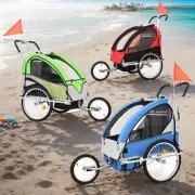 Easy Assemble Foldable Kids Bike Trailer 40kg Capacity Mosquito Net Bicycle